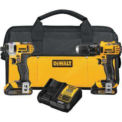 DEWALT ATOMIC 20V MAX 2-Tool Brushless Cordless Compact Drill/Driver & Impact Driver Combo Kit with (2) 2.0 Ah Batteries & Charger