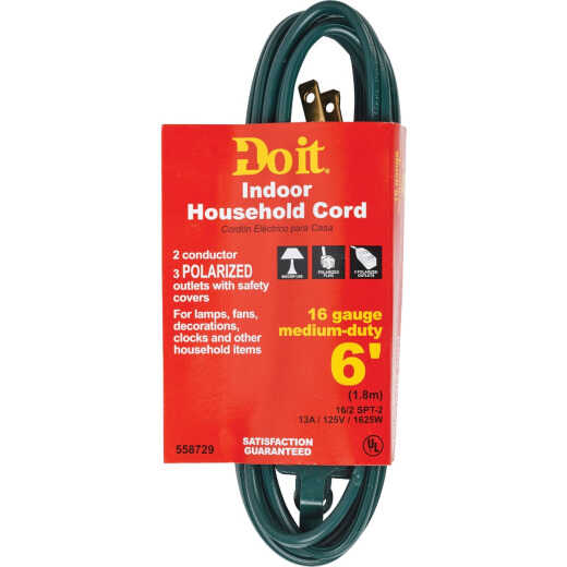 Do it 6 Ft. 16/2 Green Cube Tap Extension Cord