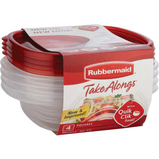 Rubbermaid TakeAlongs 2.9 C. Clear Rectangle Food Storage Container with Lids (4-Pack)