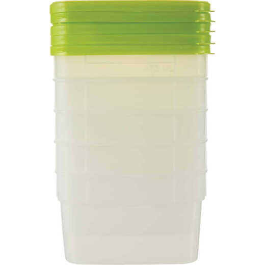 Stor Keeper 1 Pt. Clear Square Freezer Food Storage Container with Lids (5-Pack)