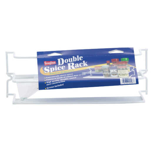 Grayline White Double Shelf Spice Rack